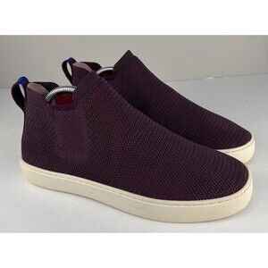 Rothy's The Chelsea Berry Lattice Knit High Top Sneaker Womens 10 Pull On Berry